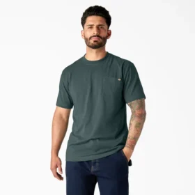 T-shirt à manches courtes et poche en jersey épais chiné