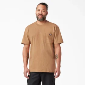 T-shirt à manches courtes et poche en jersey épais chiné