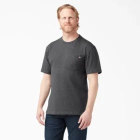 T-shirt à manches courtes et poche en jersey épais chiné