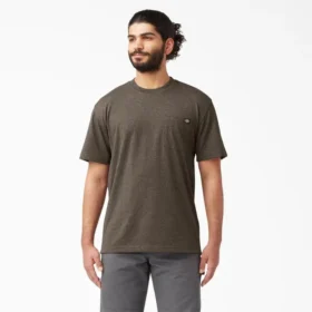T-shirt à manches courtes et poche en jersey épais chiné