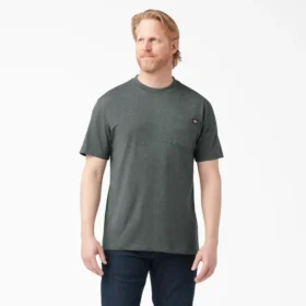 T-shirt à manches courtes et poche en jersey épais chiné
