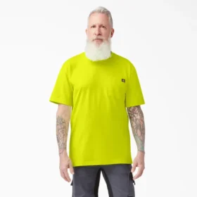 T-shirt à manches courtes et poche, épais, couleur fluo