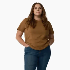 T-shirt à manches courtes et poches pour femmes, coupe large