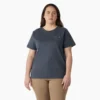 T-shirt à manches courtes et poches pour femmes, coupe large