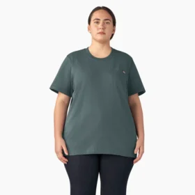 T-shirt à manches courtes et poches pour femmes, coupe large
