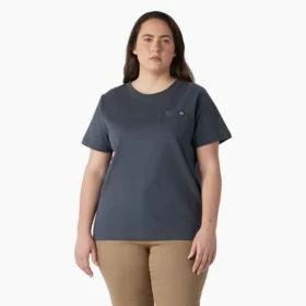 T-shirt à manches courtes et poches pour femmes, coupe large