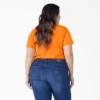 T-shirt à manches courtes et poches pour femmes, coupe large