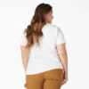 T-shirt à manches courtes et poches pour femmes, coupe large