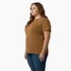 T-shirt à manches courtes et poches pour femmes, coupe large