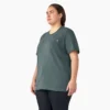 T-shirt à manches courtes et poches pour femmes, coupe large