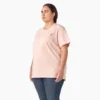 T-shirt à manches courtes et poches pour femmes, coupe large