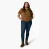 T-shirt à manches courtes et poches pour femmes, coupe large