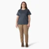 T-shirt à manches courtes et poches pour femmes, coupe large