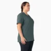 T-shirt à manches courtes et poches pour femmes, coupe large