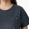 T-shirt à manches courtes et poches pour femmes, coupe large