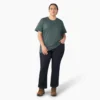 T-shirt à manches courtes et poches pour femmes, coupe large