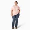 T-shirt à manches courtes et poches pour femmes, coupe large