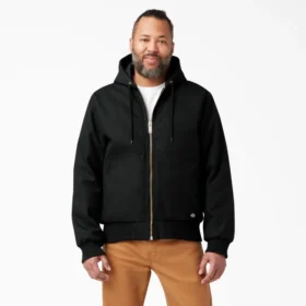 Veste à capuche en toile de coton rigide
