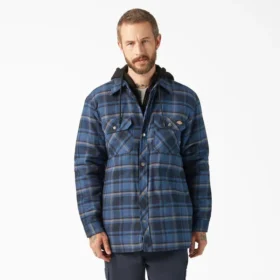 Veste-chemise à capuche en flanelle déperlante
