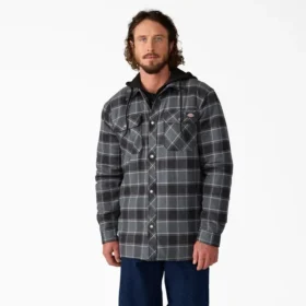 Veste-chemise à capuche en flanelle déperlante
