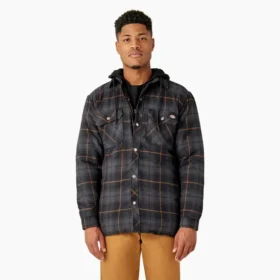 Veste-chemise à capuche en flanelle déperlante