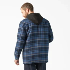Veste-chemise à capuche en flanelle déperlante