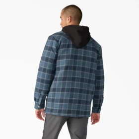 Veste-chemise à capuche en flanelle déperlante