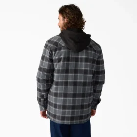 Veste-chemise à capuche en flanelle déperlante