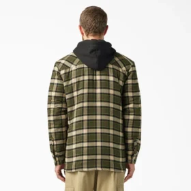 Veste-chemise à capuche en flanelle déperlante
