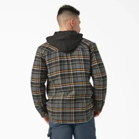 Veste-chemise à capuche en flanelle déperlante
