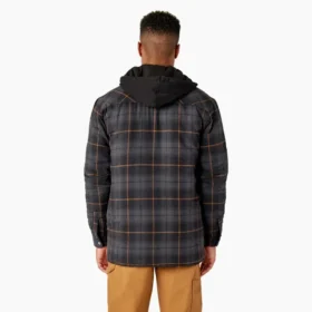 Veste-chemise à capuche en flanelle déperlante