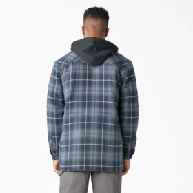 Veste-chemise à capuche en flanelle déperlante