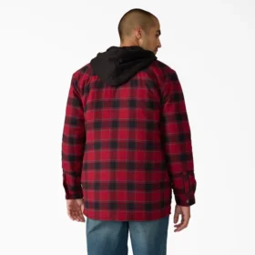 Veste-chemise à capuche en flanelle déperlante