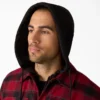 Veste-chemise à capuche en flanelle déperlante Veste-chemise à capuche en flanelle déperlante