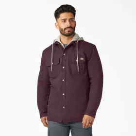 Veste-chemise à capuche en toile de coton
