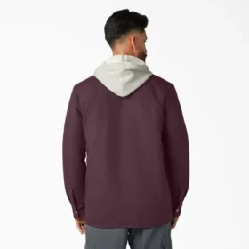 Veste-chemise à capuche en toile de coton
