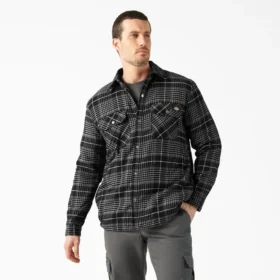 Veste-chemise en flanelle déperlante doublée de polaire
