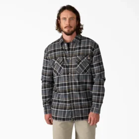 Veste-chemise en flanelle déperlante doublée de polaire