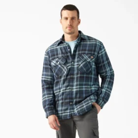 Veste-chemise en flanelle déperlante doublée de polaire