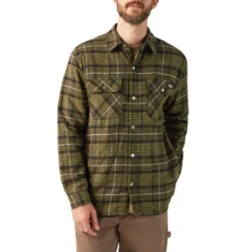 Veste-chemise en flanelle déperlante doublée de polaire