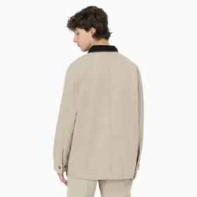 Veste de travail en toile de coton délavée à la pierre, sans doublure