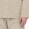 Veste de travail en toile de coton délavée à la pierre, sans doublure Veste de travail en toile de coton délavée à la pierre, sans doublure