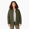 Veste de travail pour femme en toile de coton brossée doublée de polaire à poils longs Veste de travail pour femme en toile de coton brossée doublée de polaire à poils longs