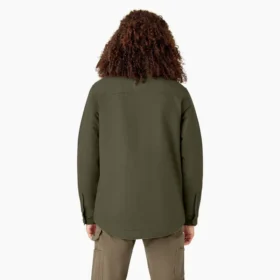 Veste de travail pour femme en toile de coton brossée doublée de polaire à poils longs
