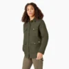 Veste de travail pour femme en toile de coton brossée doublée de polaire à poils longs Veste de travail pour femme en toile de coton brossée doublée de polaire à poils longs