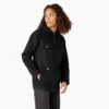 Veste de travail pour femme en toile de coton brossée doublée de polaire à poils longs Veste de travail pour femme en toile de coton brossée doublée de polaire à poils longs