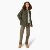 Veste de travail pour femme en toile de coton brossée doublée de polaire à poils longs Veste de travail pour femme en toile de coton brossée doublée de polaire à poils longs