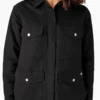 Veste de travail pour femme en toile de coton brossée doublée de polaire à poils longs Veste de travail pour femme en toile de coton brossée doublée de polaire à poils longs