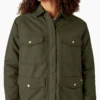 Veste de travail pour femme en toile de coton brossée doublée de polaire à poils longs Veste de travail pour femme en toile de coton brossée doublée de polaire à poils longs