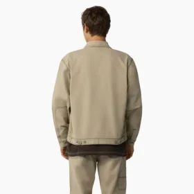 Veste en coton duck avec surpiqûres contrastées
